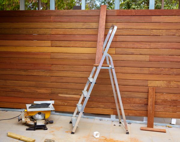 Wood Panel Fence Installation in Summerville
