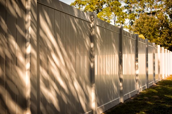 Tan Vinyl Fence Installation in Summerville